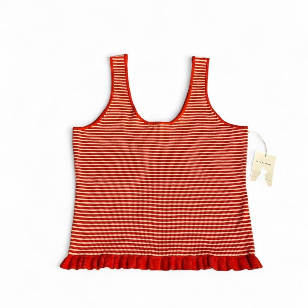Free Assembly orange and white striped tank top in XL